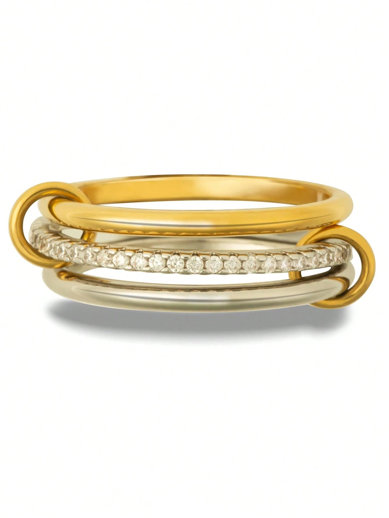 Dviejų atspalvių žiedas su žėrinčia juostele